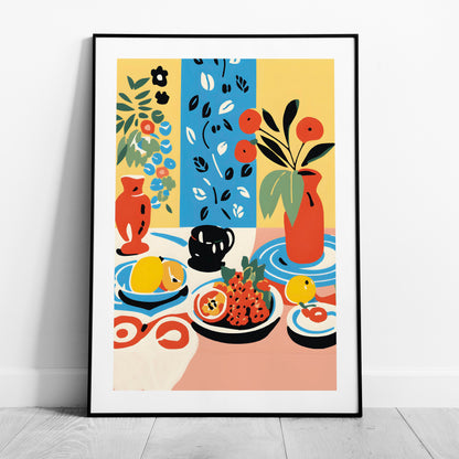 Colourful Table with Fruit Arrangement - Rolled Poster Wall Art Print - House Prints