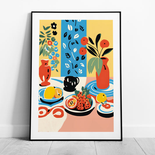 Colourful Table with Fruit Arrangement - Rolled Poster Wall Art Print - House Prints