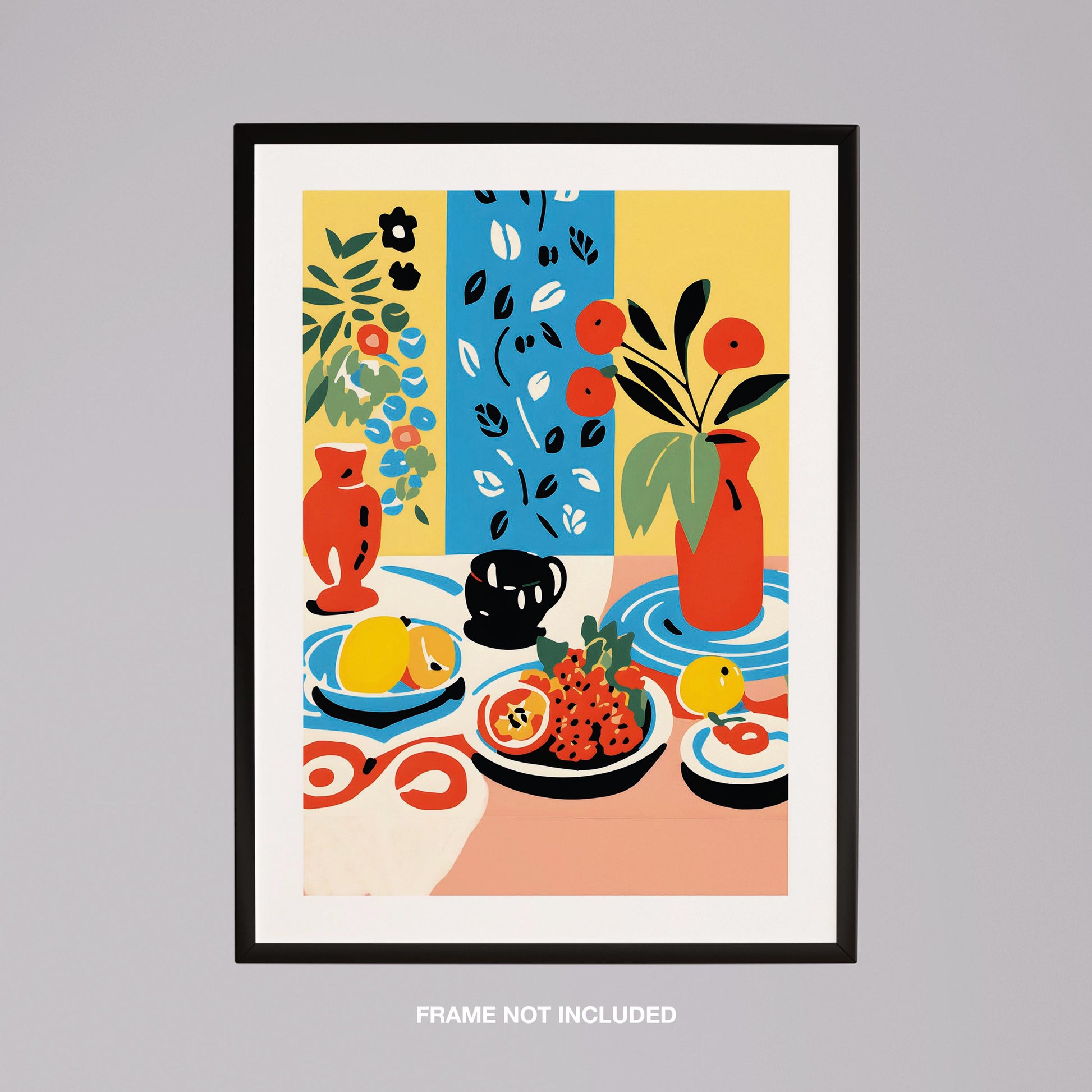 Colourful Table with Fruit Arrangement - Rolled Poster Wall Art Print - House Prints