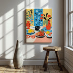 Colourful Table with Fruit Arrangement - Framed Canvas Wall Art Print | House Prints