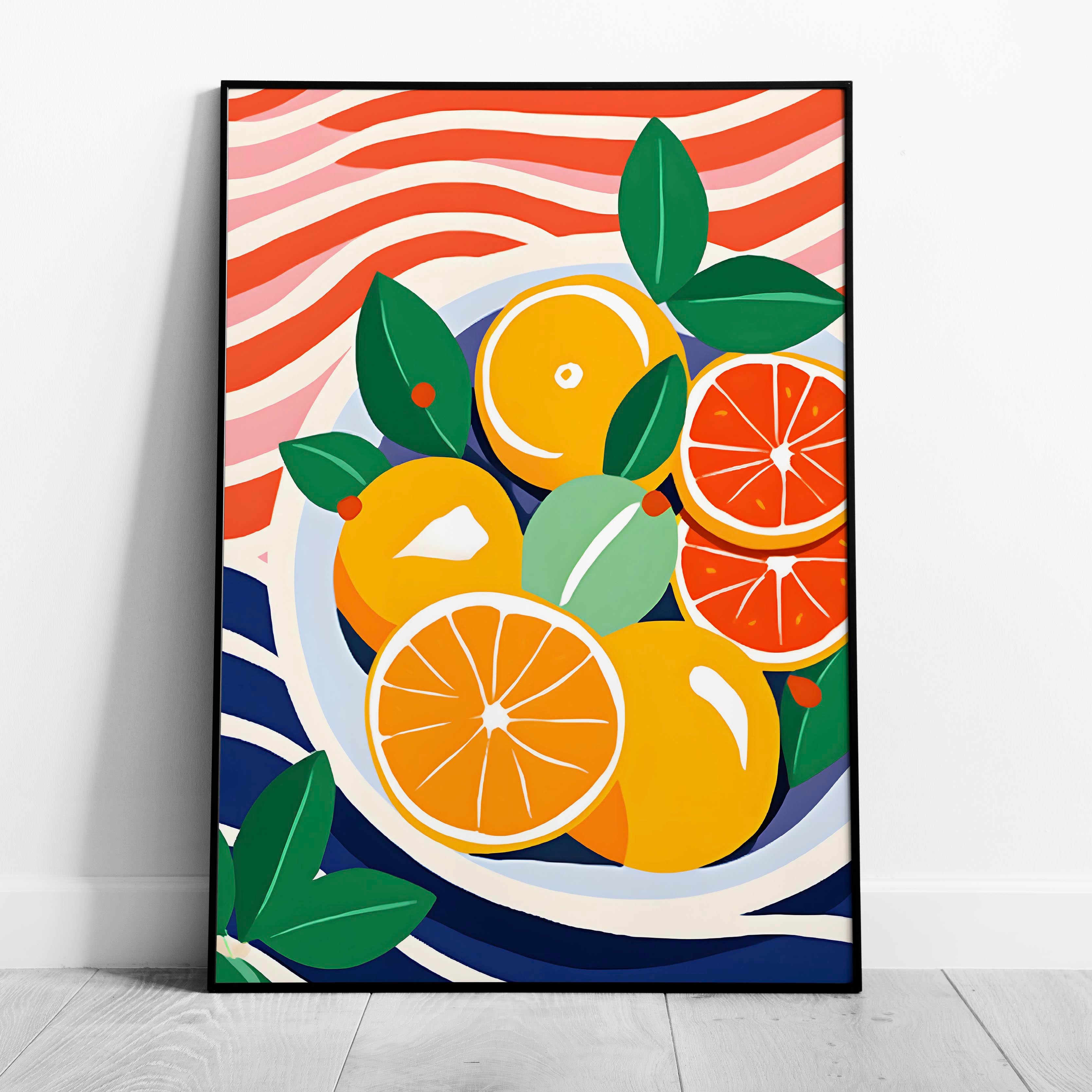 Fresh Citrus Bowl with Vibrant Colours - Rolled Poster Wall Art Print | House Prints
