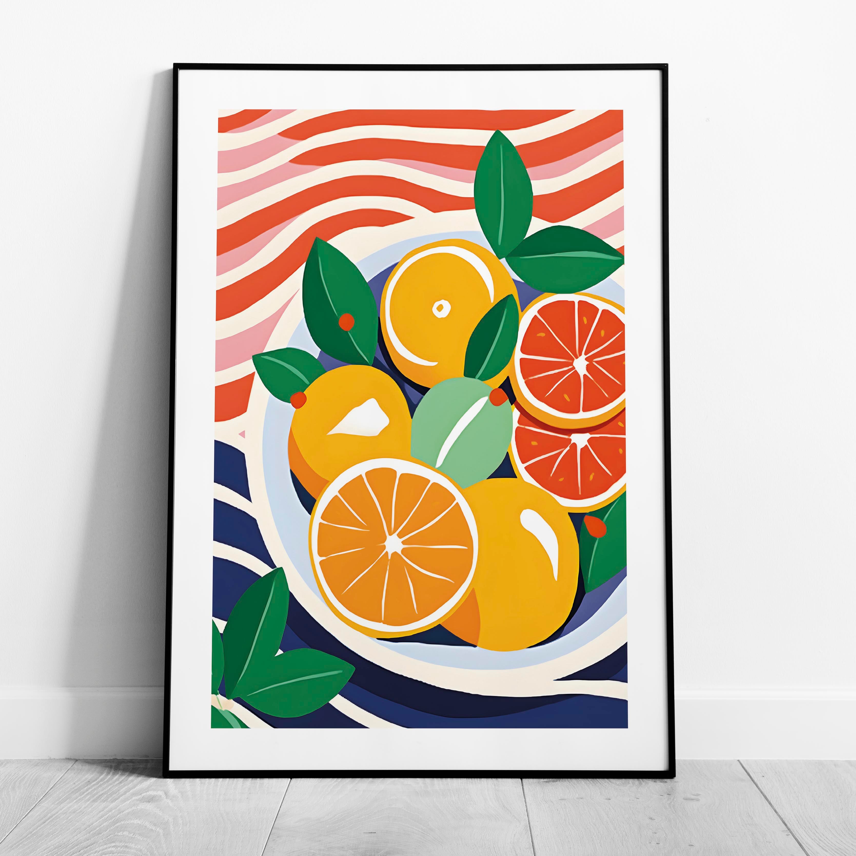 Fresh Citrus Bowl with Vibrant Colours - Rolled Poster Wall Art Print | House Prints