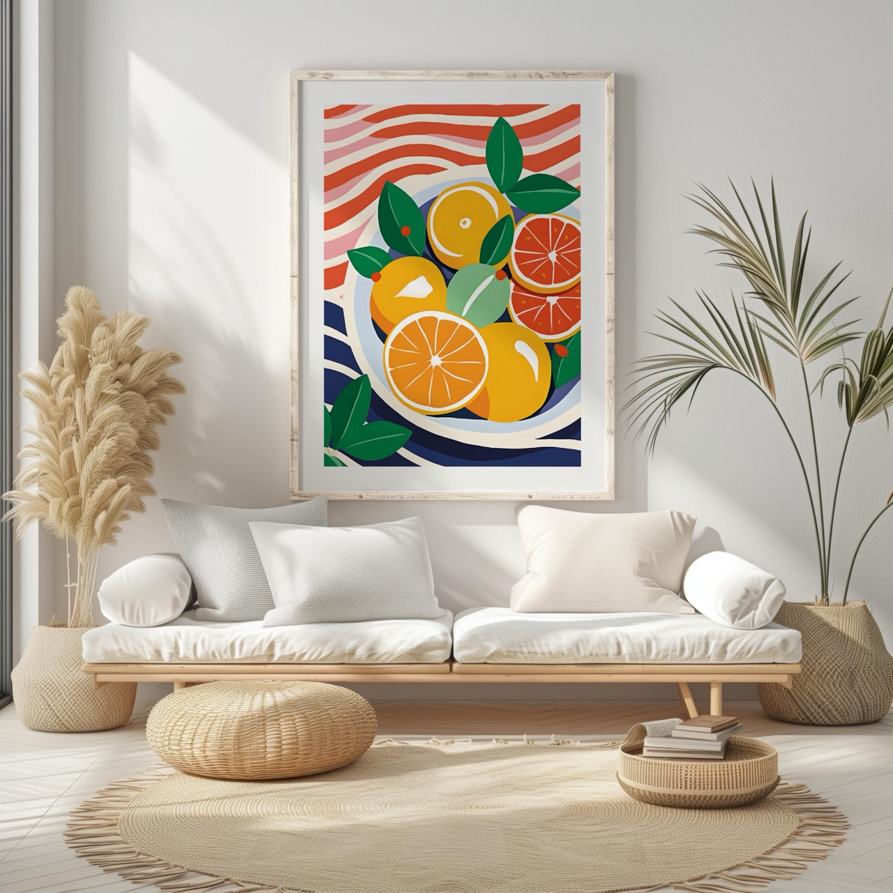 Fresh Citrus Bowl with Vibrant Colours - Rolled Poster Wall Art Print | House Prints