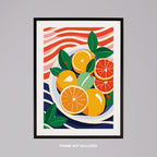Fresh Citrus Bowl with Vibrant Colours - Rolled Poster Wall Art Print | House Prints