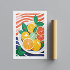 Fresh Citrus Bowl with Vibrant Colours - Rolled Poster Wall Art Print | House Prints
