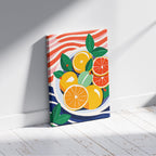 Fresh Citrus Bowl with Vibrant Colours - Framed Canvas Wall Art Print | House Prints
