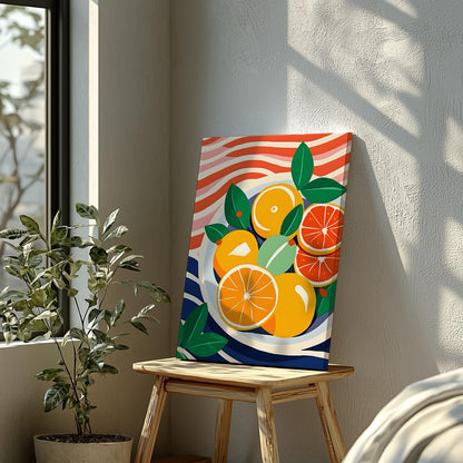 Fresh Citrus Bowl with Vibrant Colours - Framed Canvas Wall Art Print - House Prints