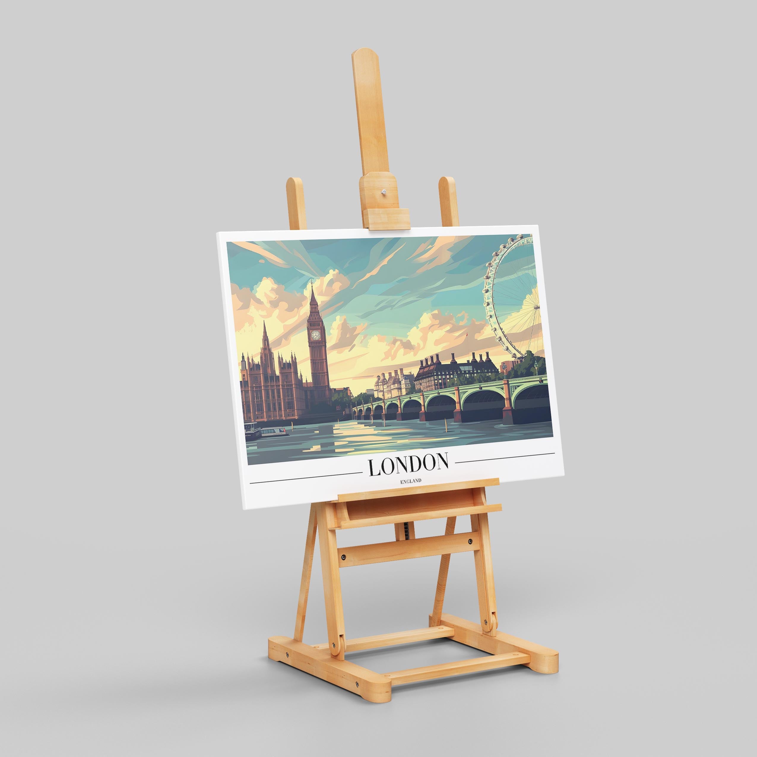 Classic London England City World Travel - Framed Canvas Wall Art Print | House Prints