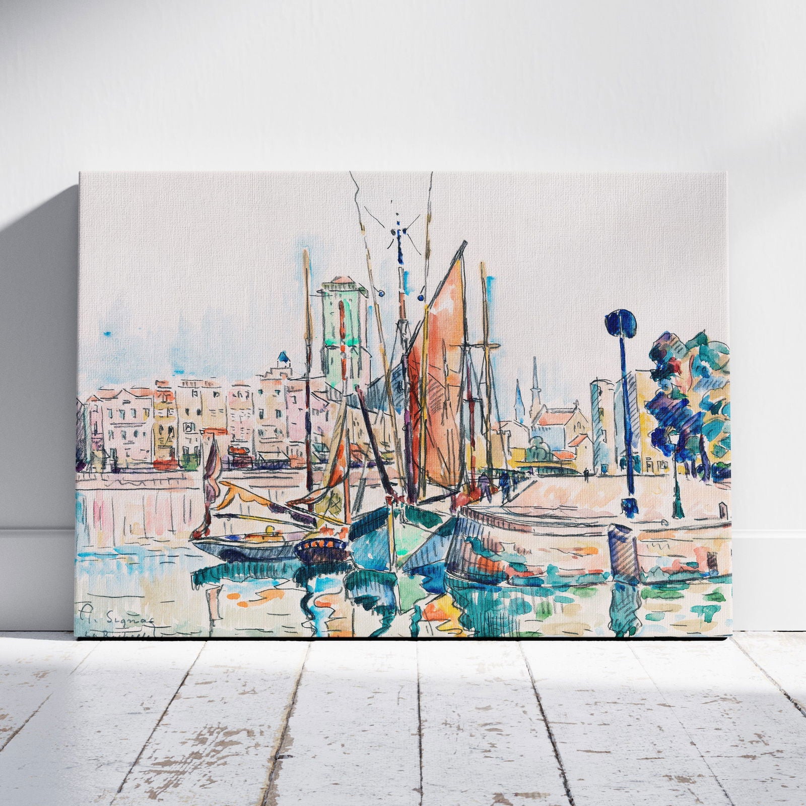 La Rochelle - Paul Signac - Framed Canvas Wall Art Print - House Prints