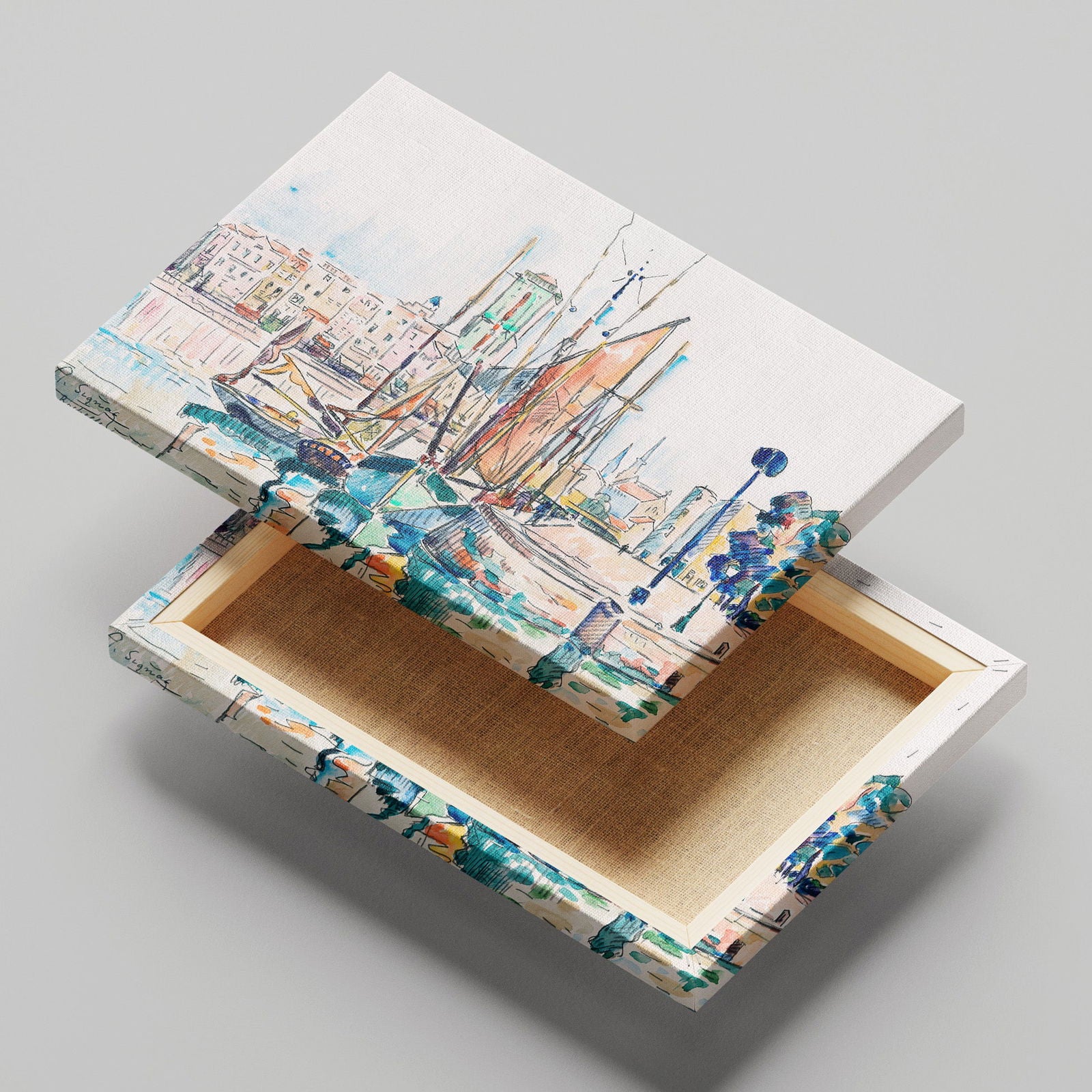 La Rochelle - Paul Signac - Framed Canvas Wall Art Print - House Prints