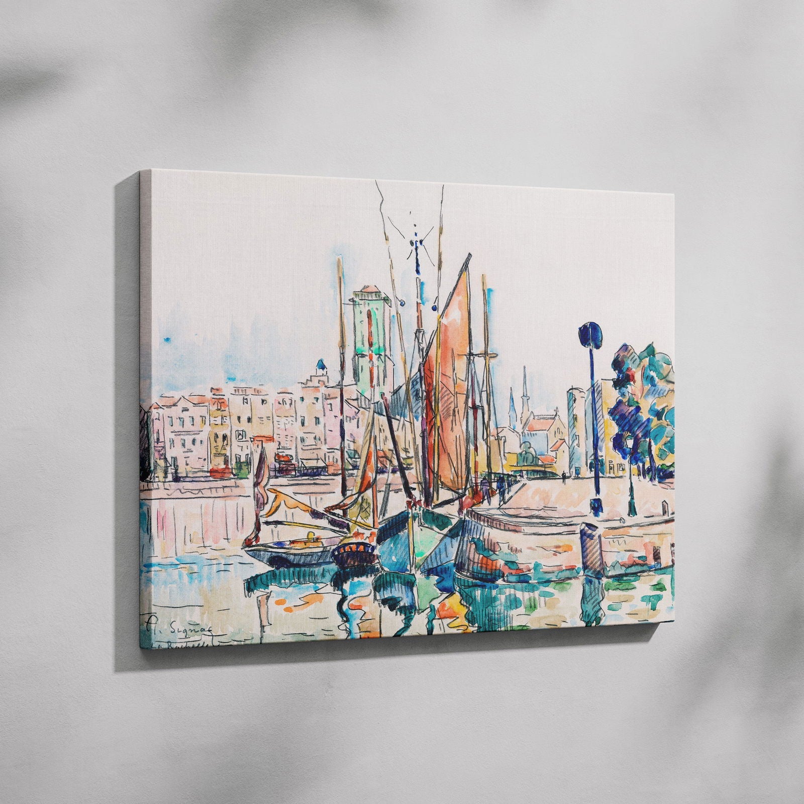 La Rochelle - Paul Signac - Framed Canvas Wall Art Print - House Prints