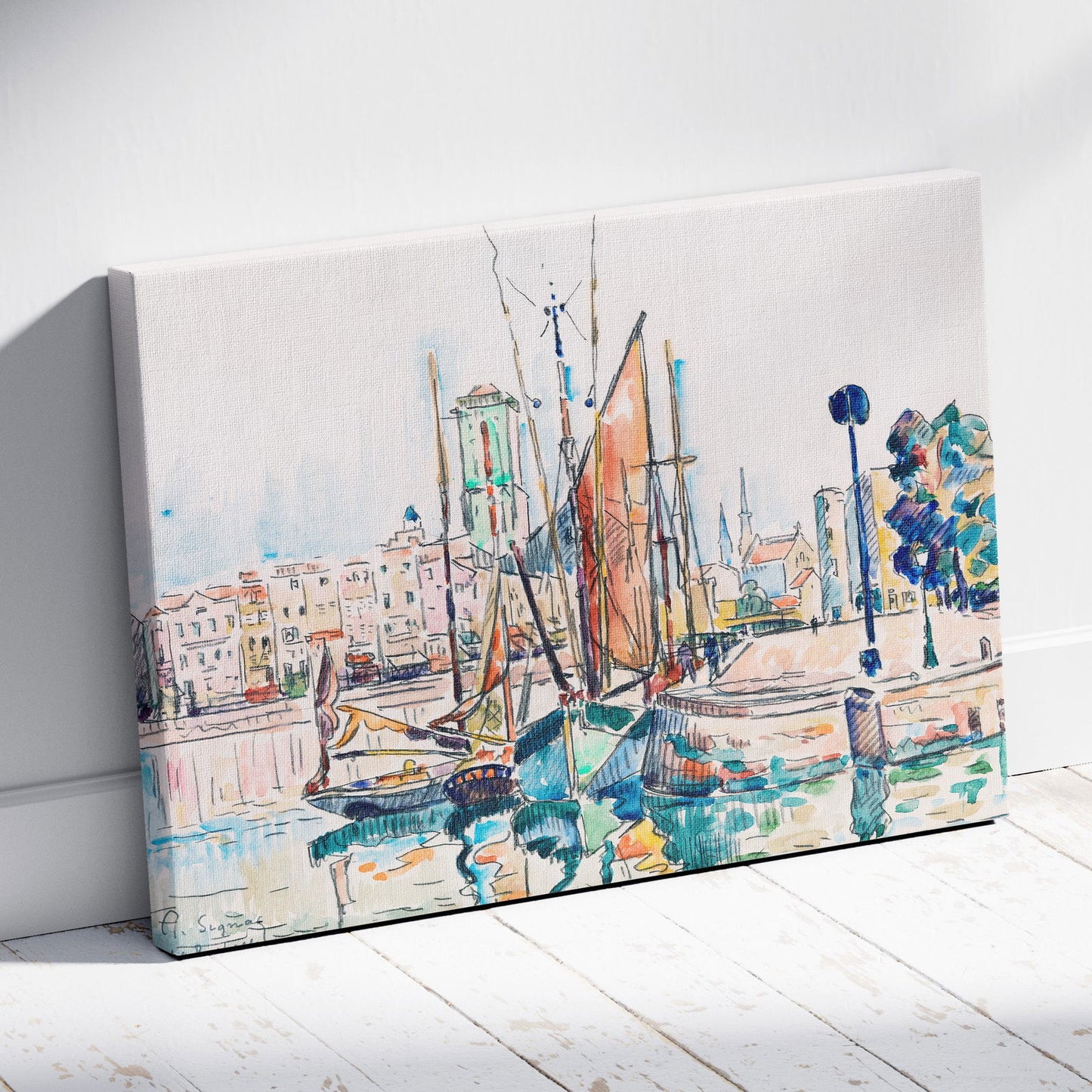 La Rochelle - Paul Signac - Framed Canvas Wall Art Print - House Prints