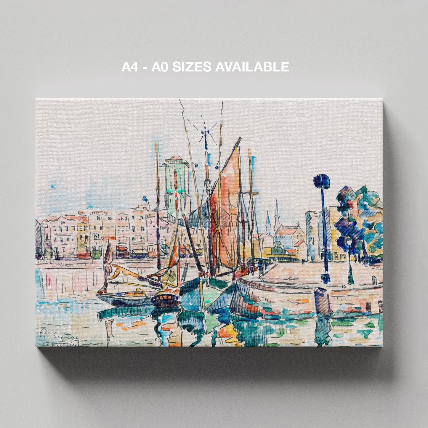 La Rochelle - Paul Signac - Framed Canvas Wall Art Print - House Prints