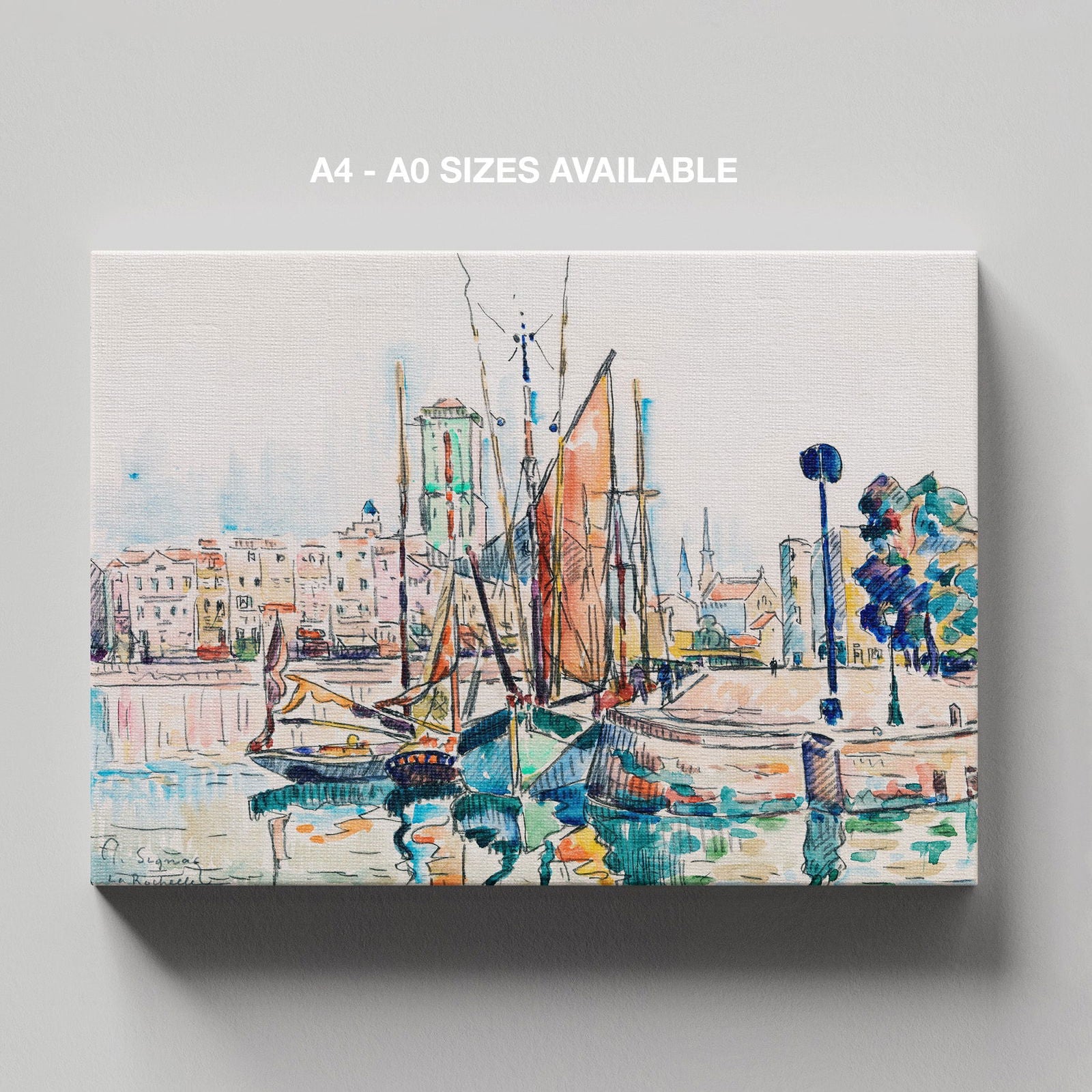 La Rochelle - Paul Signac - Framed Canvas Wall Art Print - House Prints