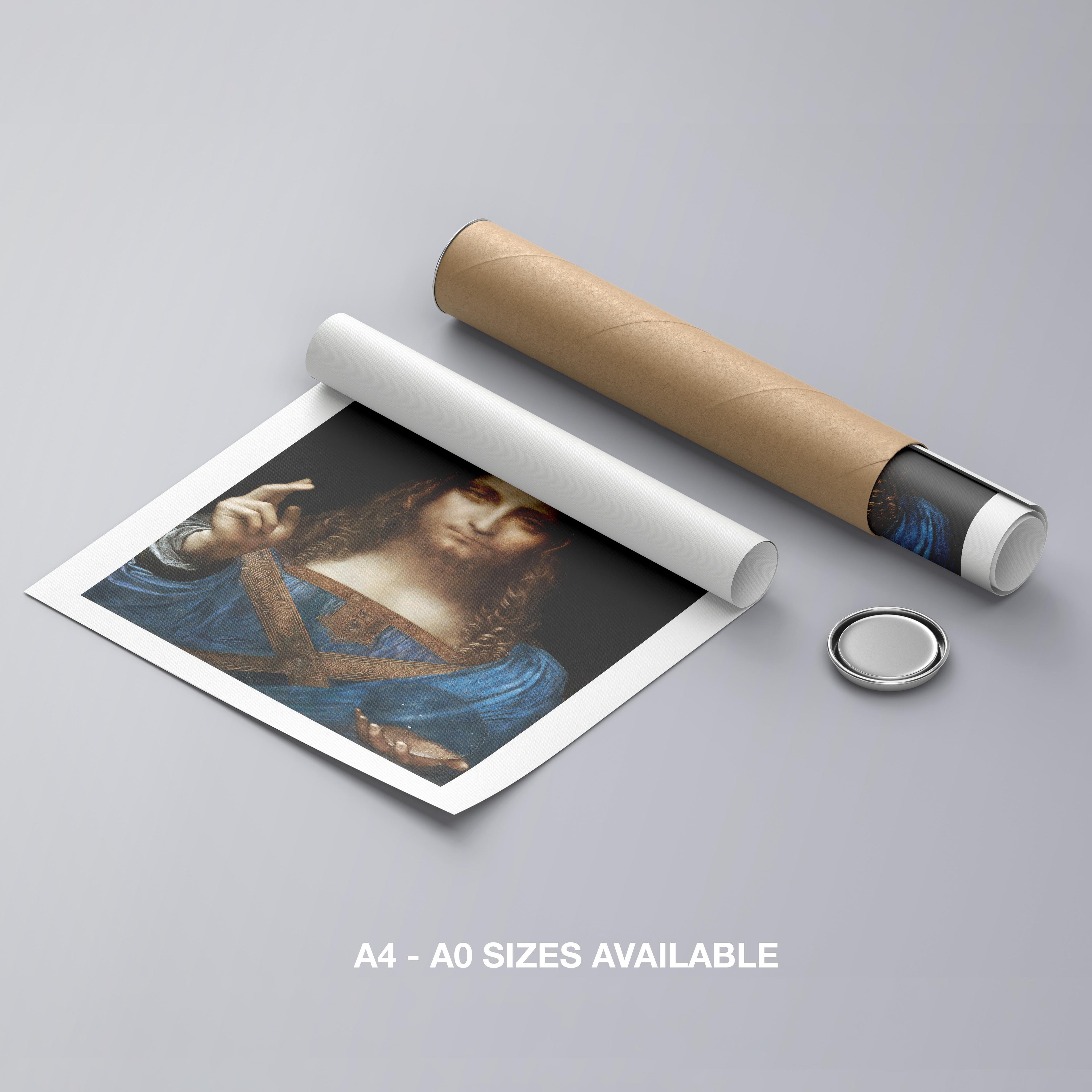 Salvator Mundi - Leonardo da Vinci - Rolled Poster Wall Art Print | House Prints