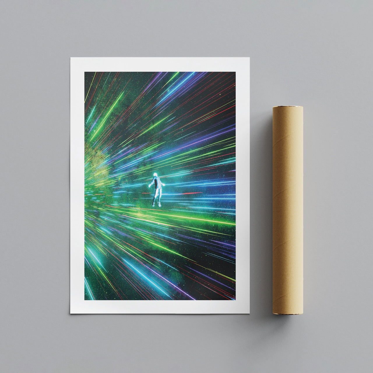 Lights Flying in Space - Rolled Poster Wall Art Print - House Prints
