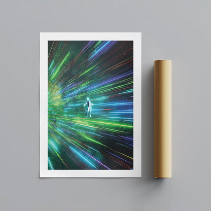 Lights Flying in Space - Rolled Poster Wall Art Print - House Prints