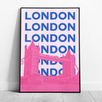 Pink London UK City World Travel Art - Rolled Poster Wall Art Print