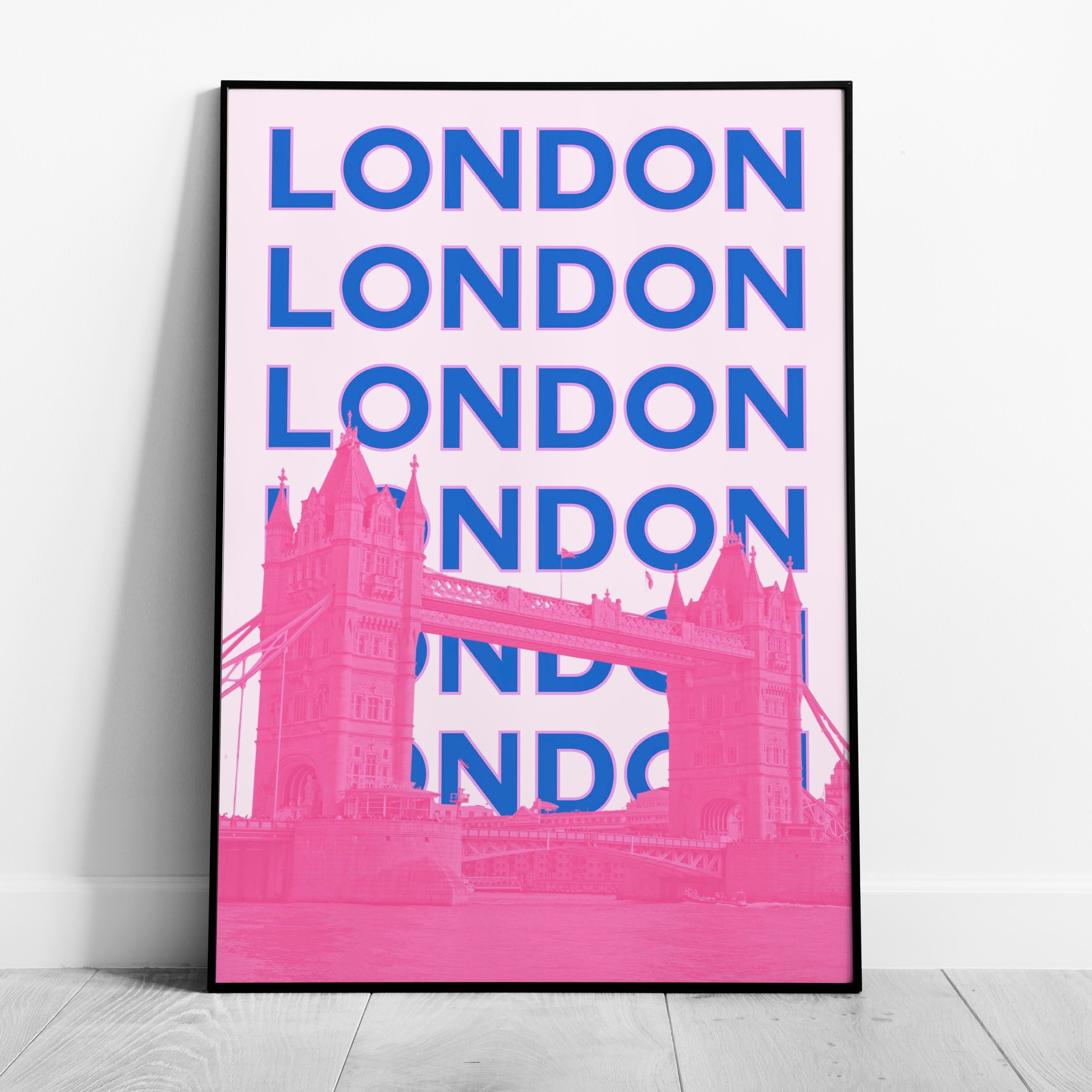 Pink London UK City World Travel Art - Rolled Poster Wall Art Print