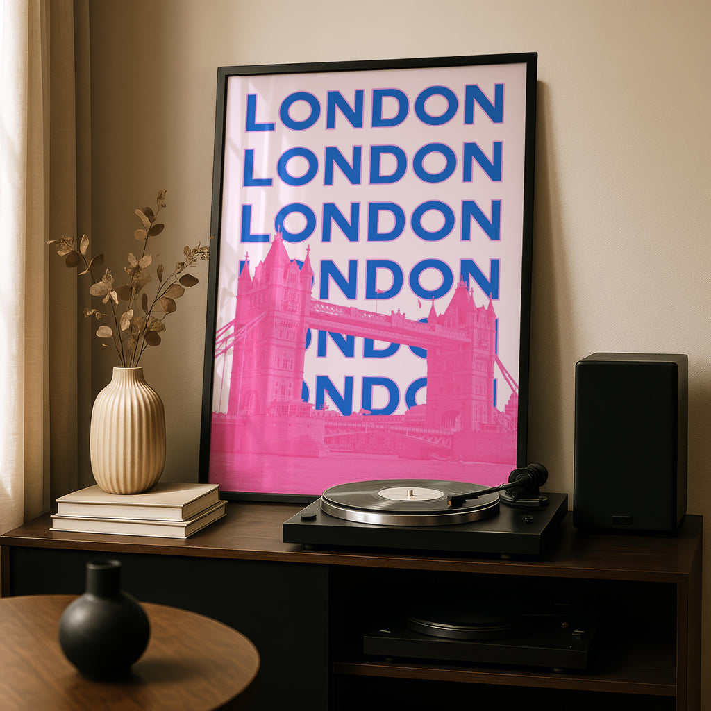 Pink London UK City World Travel Art - Rolled Poster Wall Art Print
