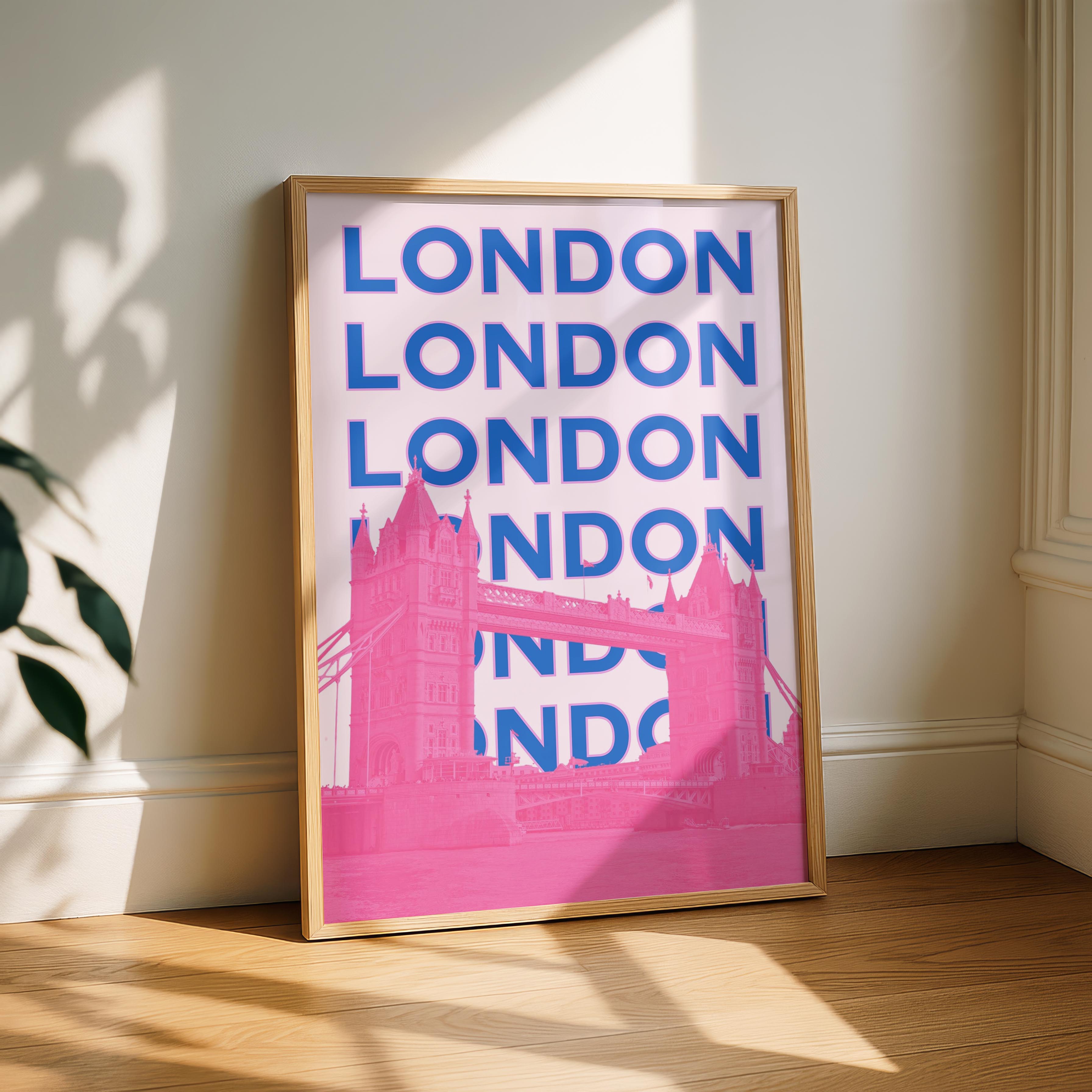 Pink London UK City World Travel Art - Rolled Poster Wall Art Print