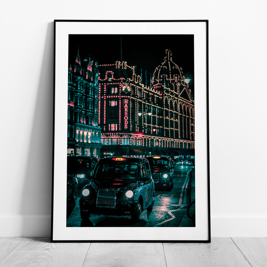 London City Shopping at Christmas Time - Rolled Poster Wall Art Print - House Prints