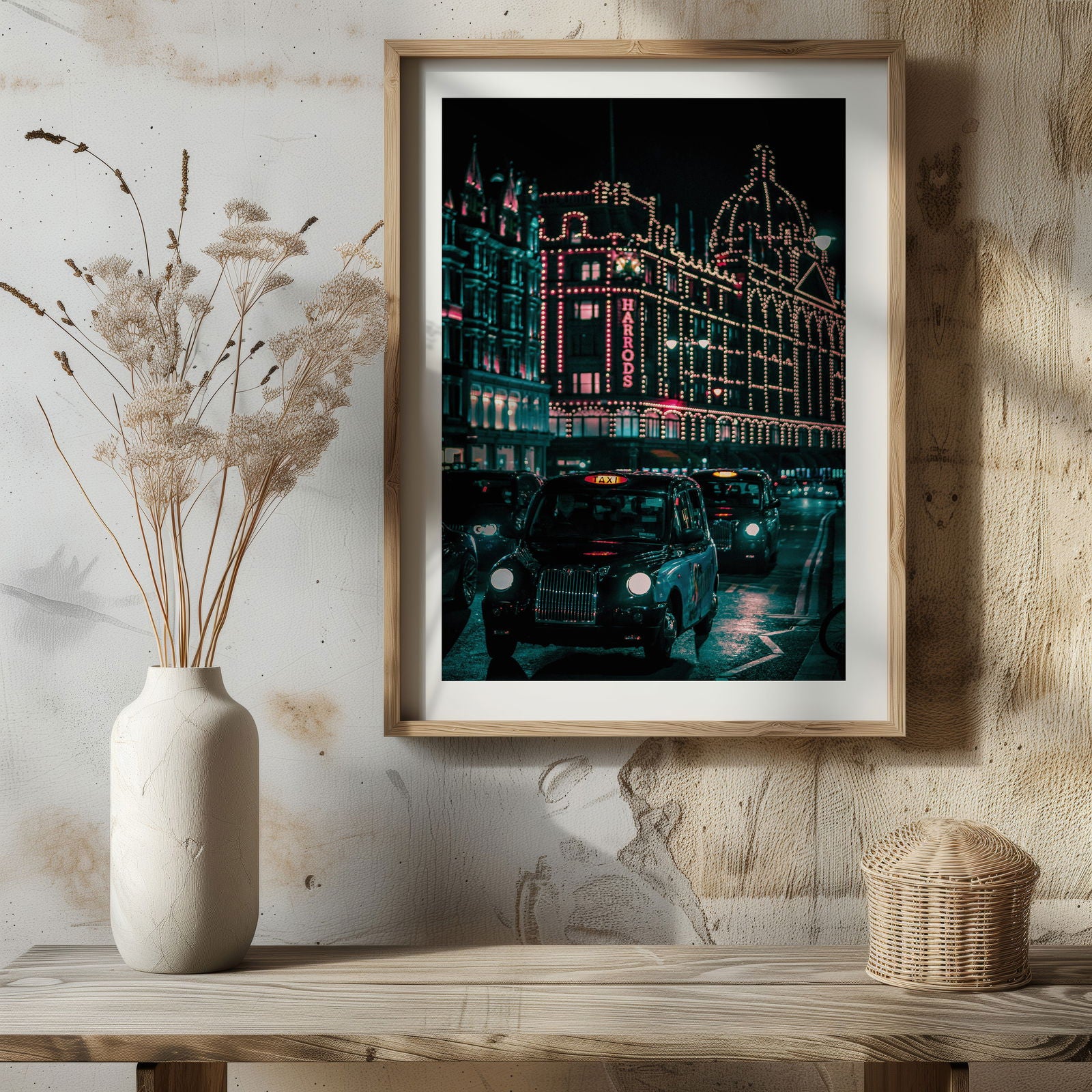 London City Shopping at Christmas Time - Rolled Poster Wall Art Print | House Prints