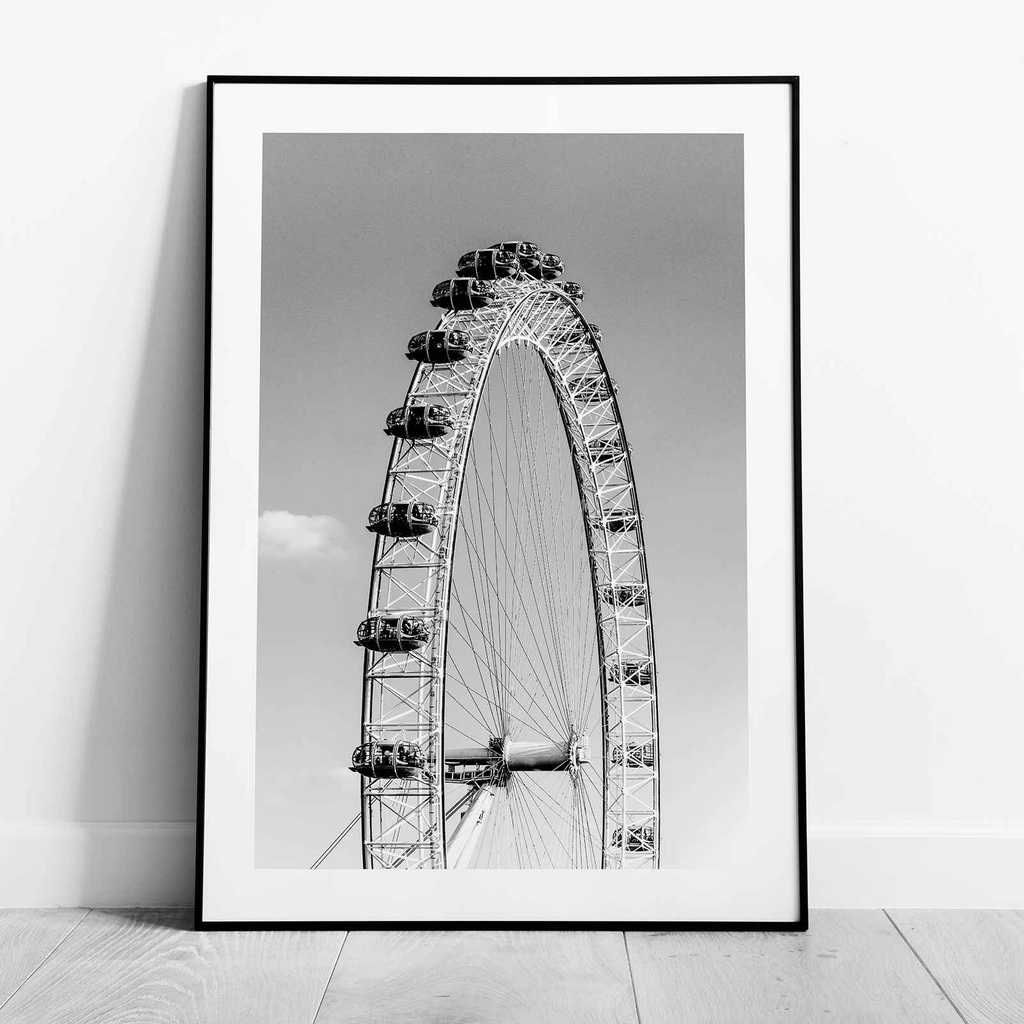 London Eye Monochrome Travel - Rolled Poster Wall Art Print | House Prints