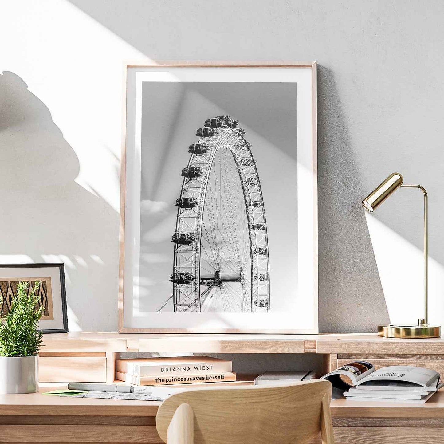 London Eye Monochrome Travel - Rolled Poster Wall Art Print - House Prints