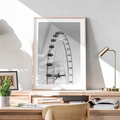 London Eye Monochrome Travel - Rolled Poster Wall Art Print - House Prints