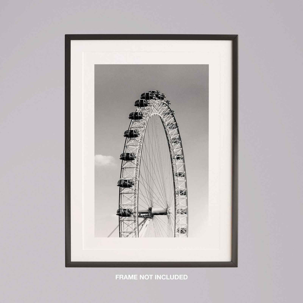 London Eye Monochrome Travel - Rolled Poster Wall Art Print | House Prints