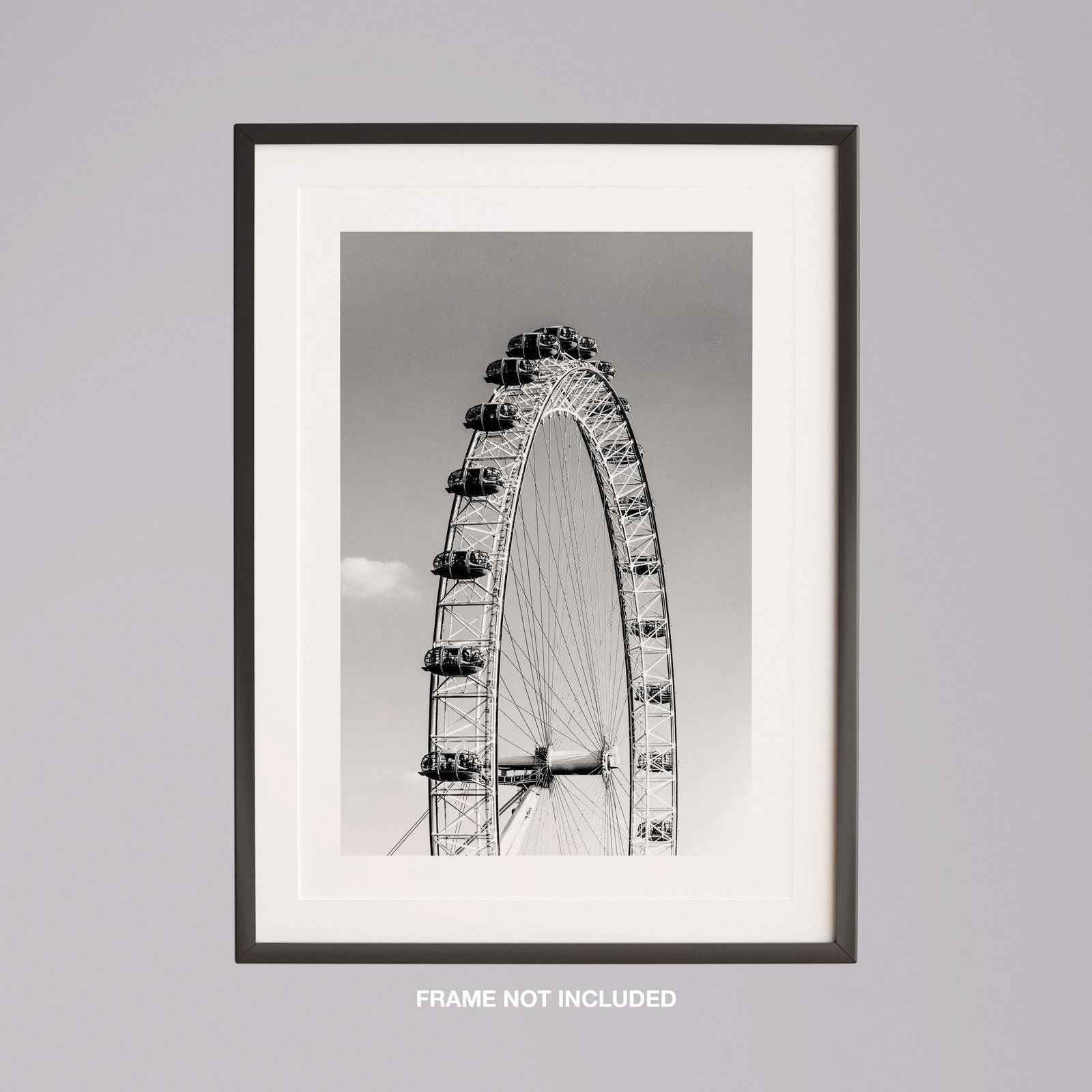 London Eye Monochrome Travel - Rolled Poster Wall Art Print - House Prints