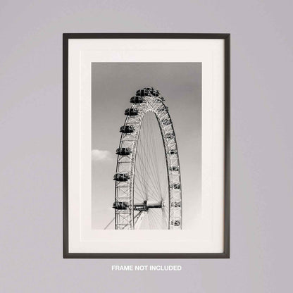 London Eye Monochrome Travel - Rolled Poster Wall Art Print - House Prints