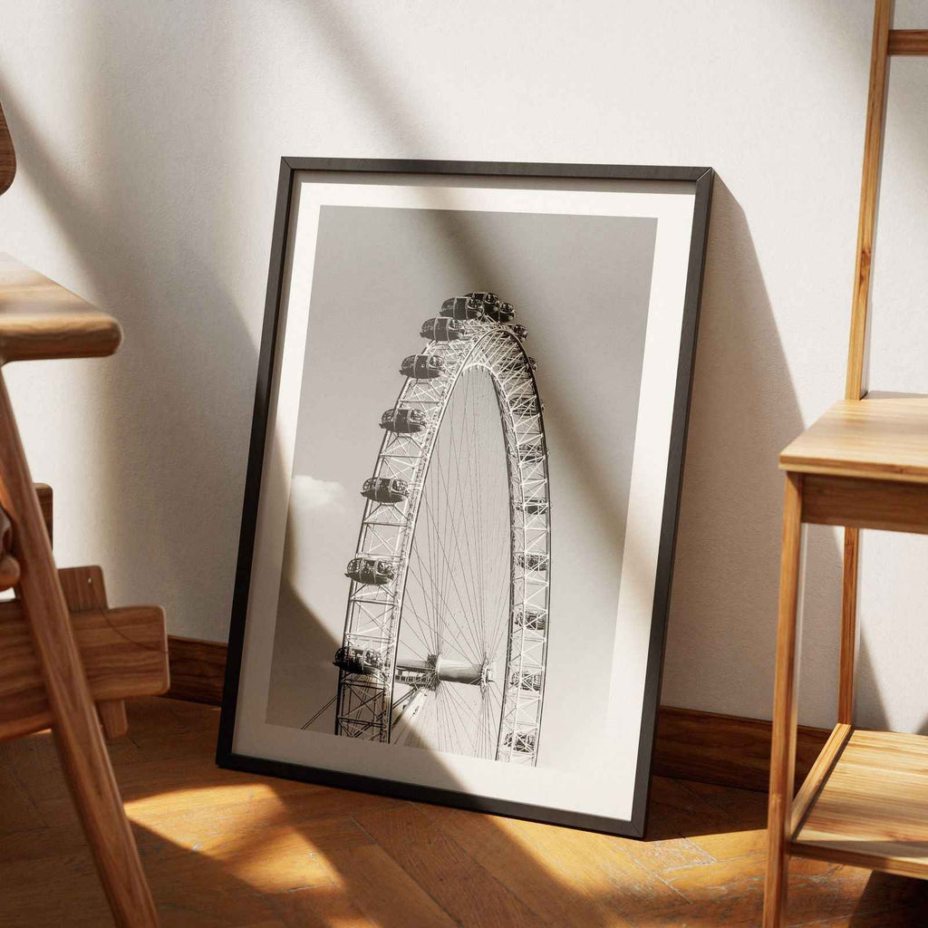 London Eye Monochrome Travel - Rolled Poster Wall Art Print | House Prints