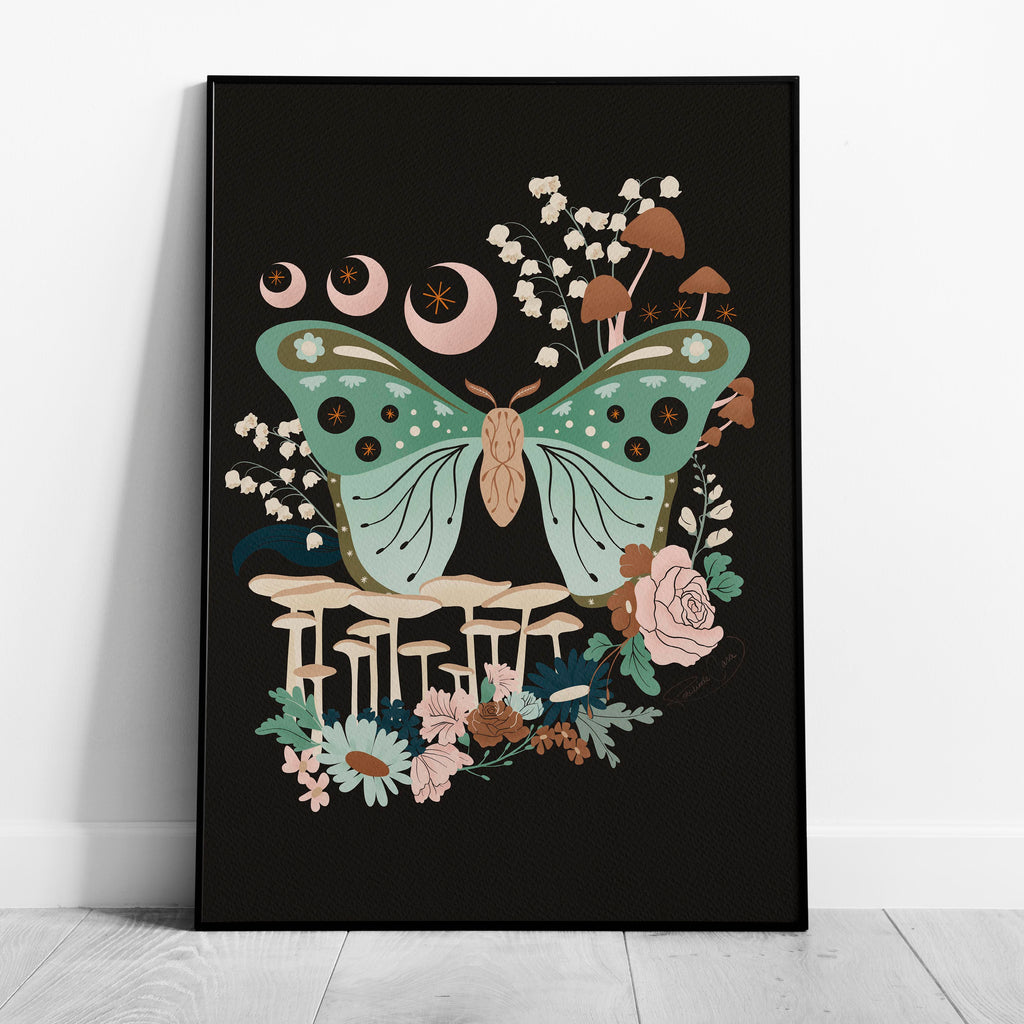 Lunar Moth Grove - Rosalinde Clara - Rolled Poster Wall Art Print | House Prints