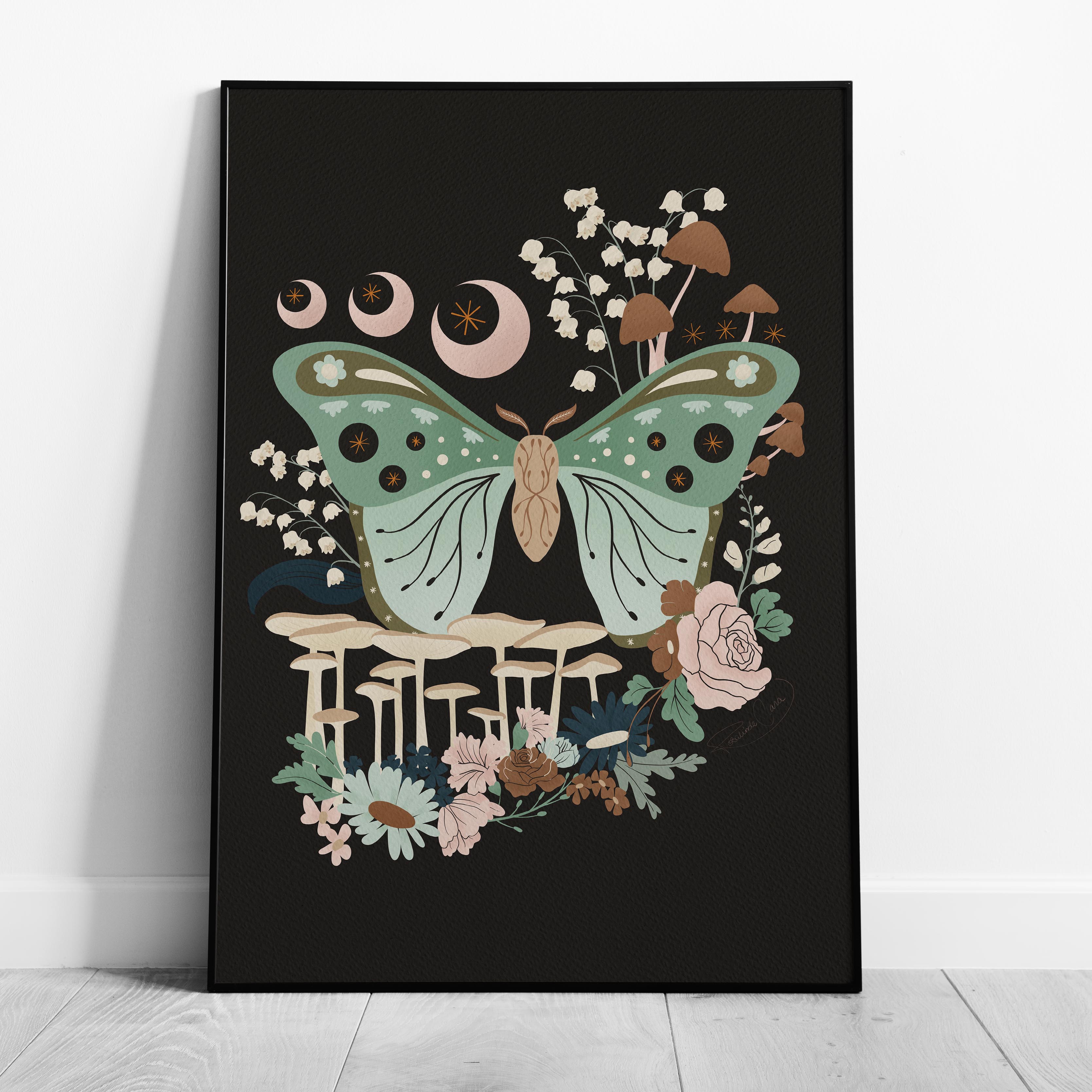 Lunar Moth Grove - Rosalinde Clara - Rolled Poster Wall Art Print | House Prints