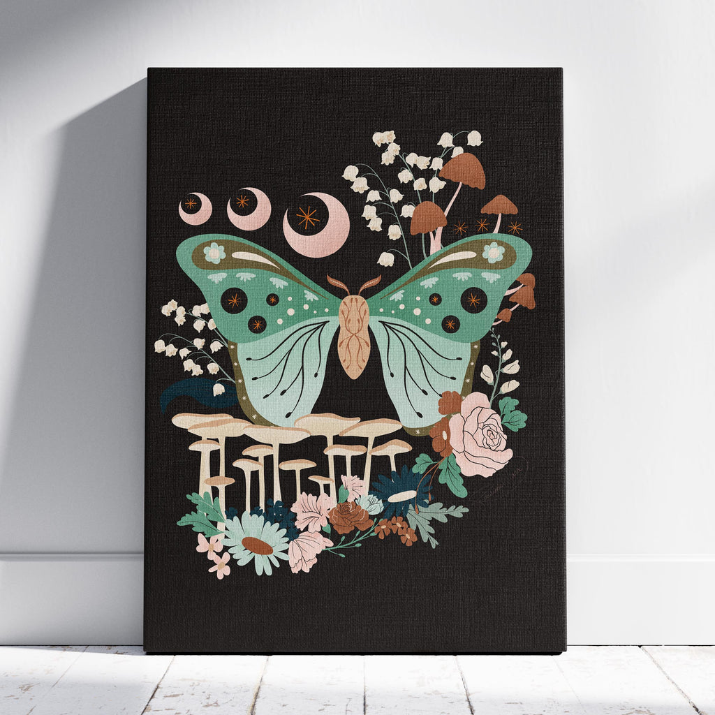 Lunar Moth Grove - Rosalinde Clara - Framed Canvas Wall Art Print | House Prints