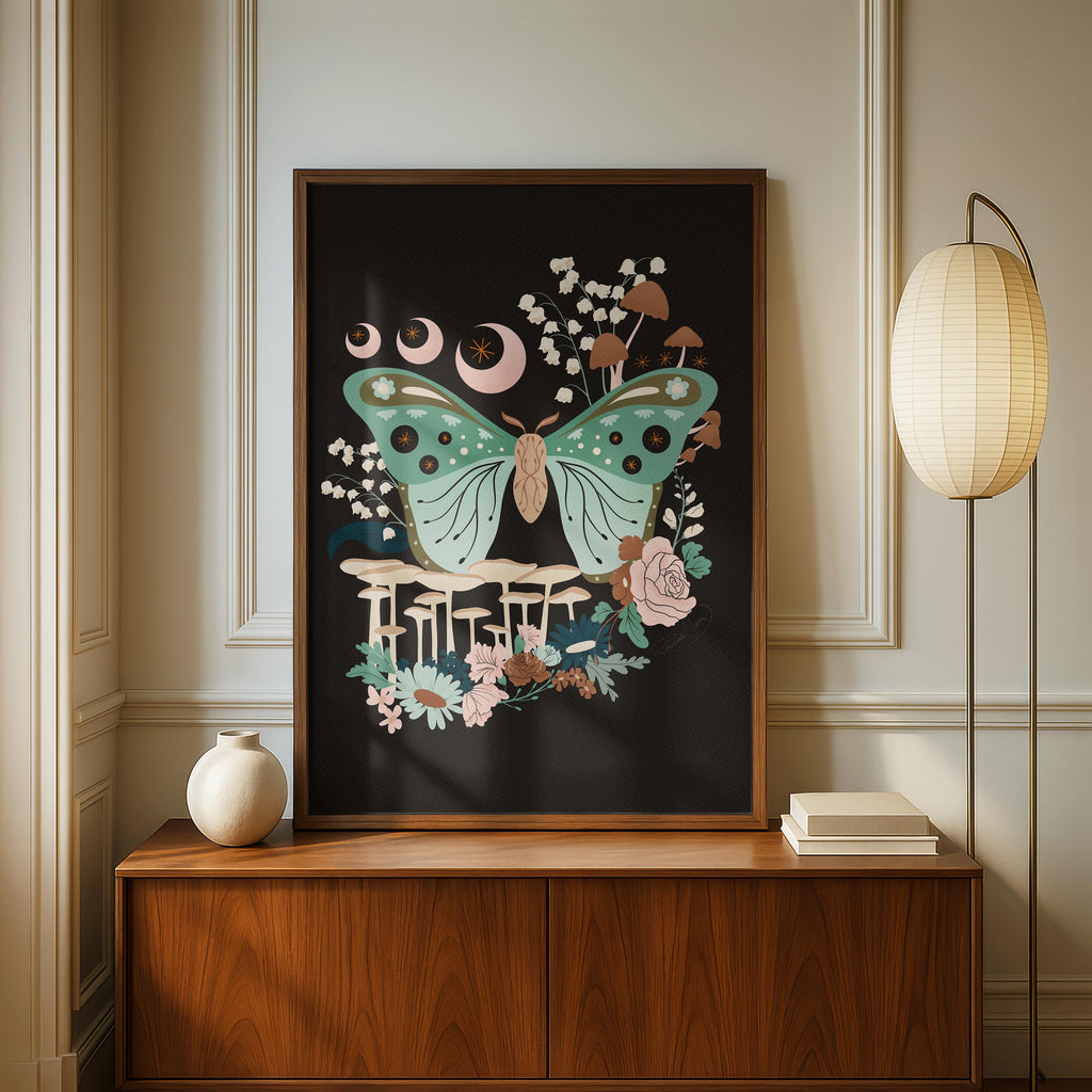 Lunar Moth Grove - Rosalinde Clara - Rolled Poster Wall Art Print | House Prints