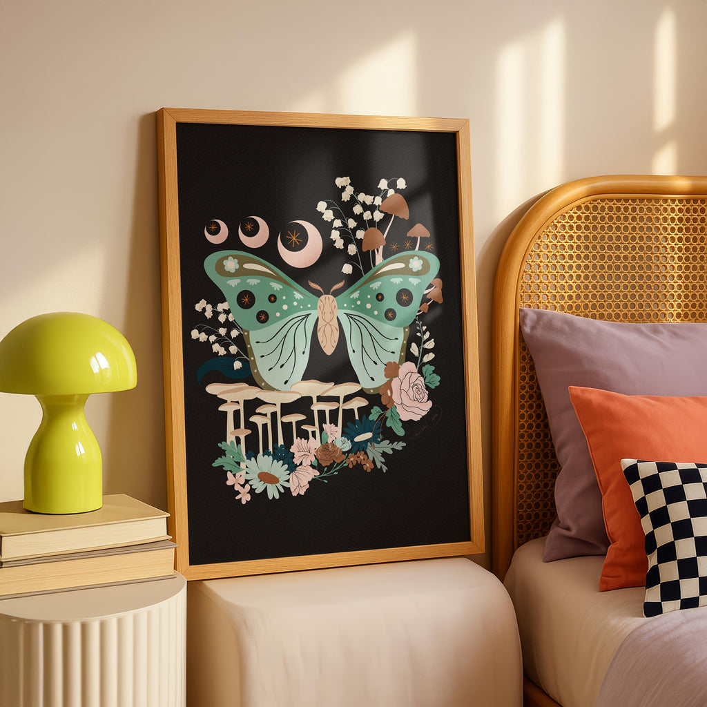 Lunar Moth Grove - Rosalinde Clara - Rolled Poster Wall Art Print | House Prints