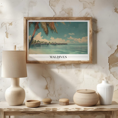 Paradise Maldives Beach World Travel - Rolled Poster Art Print - House Prints