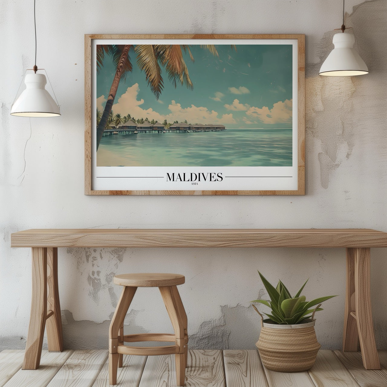 Paradise Maldives Beach World Travel - Rolled Poster Art Print - House Prints