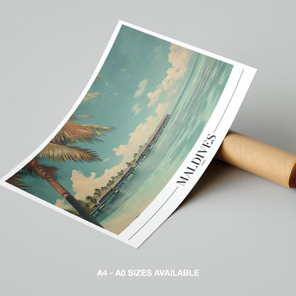 Paradise Maldives Beach World Travel - Rolled Poster Art Print - House Prints