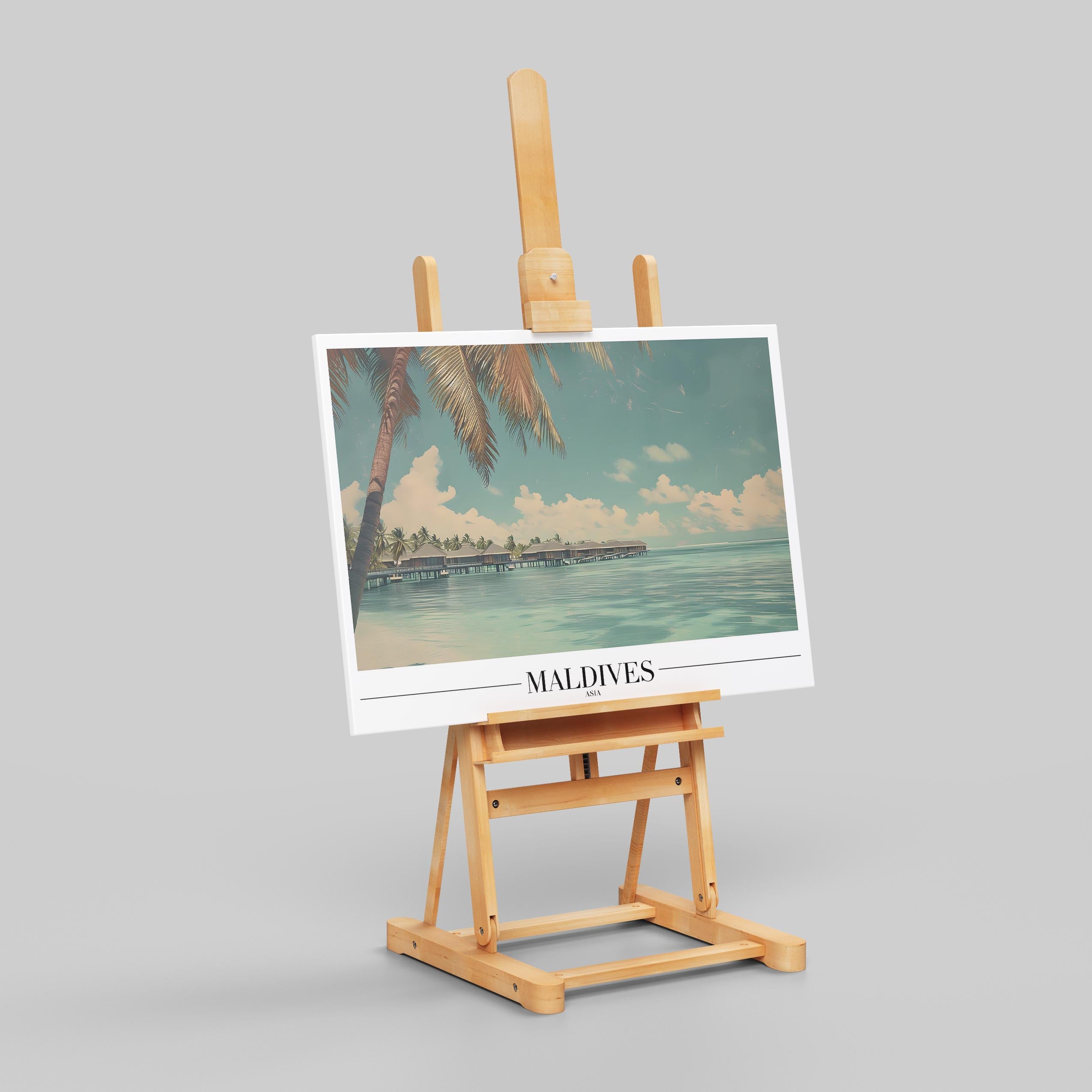 Paradise Maldives Beach World Travel - Framed Canvas Wall Art Print | House Prints