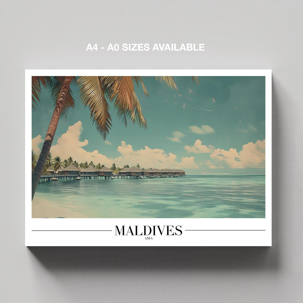 Paradise Maldives Beach World Travel - Framed Canvas Wall Art Print | House Prints