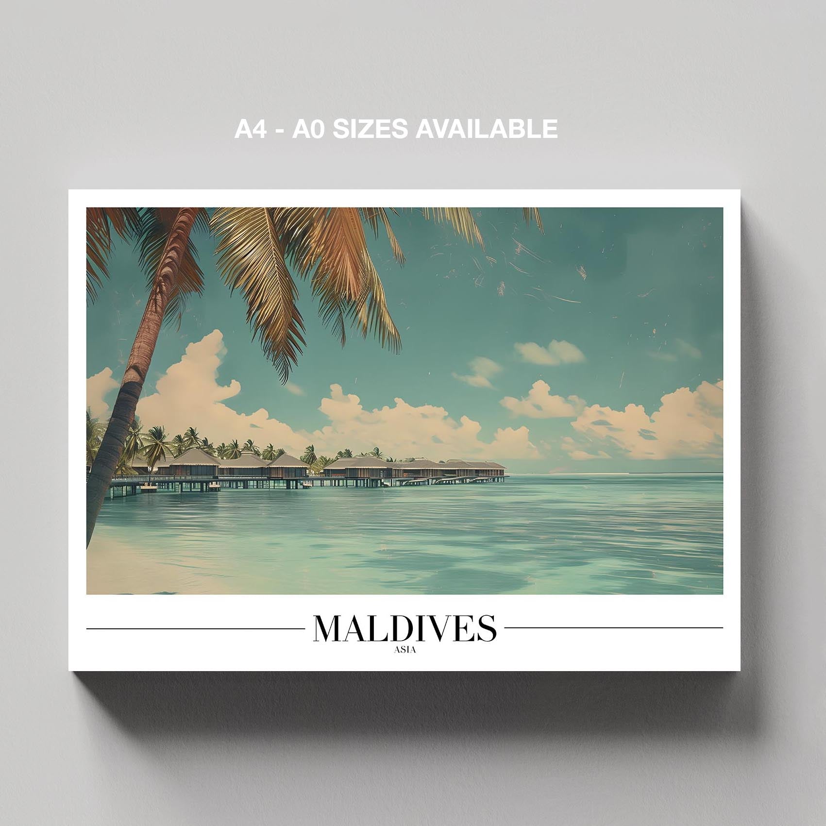Paradise Maldives Beach World Travel - Framed Canvas Wall Art Print | House Prints
