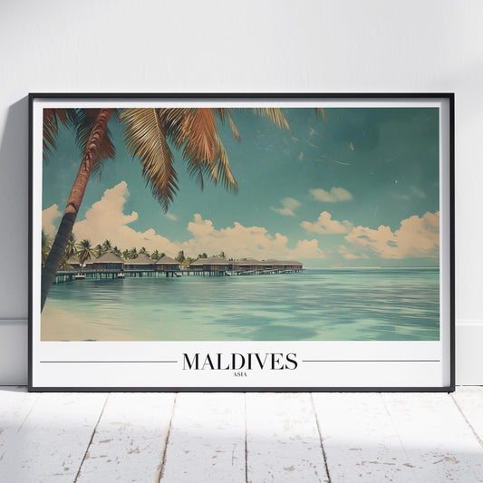 Paradise Maldives Beach World Travel - Rolled Poster Art Print - House Prints
