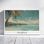 Paradise Maldives Beach World Travel - Framed Canvas Wall Art Print | House Prints