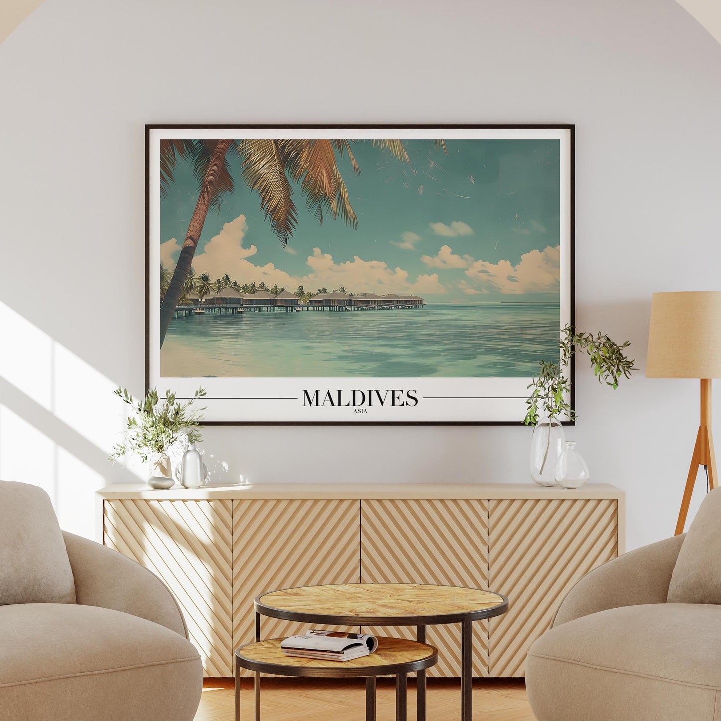 Paradise Maldives Beach World Travel - Rolled Poster Art Print - House Prints