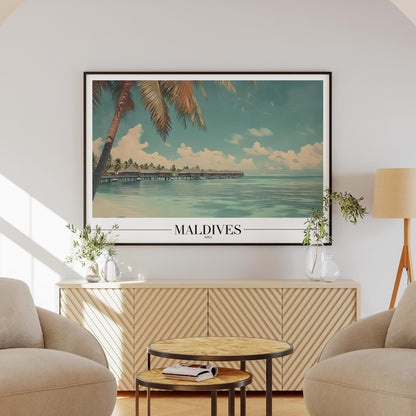 Paradise Maldives Beach World Travel - Rolled Poster Art Print - House Prints