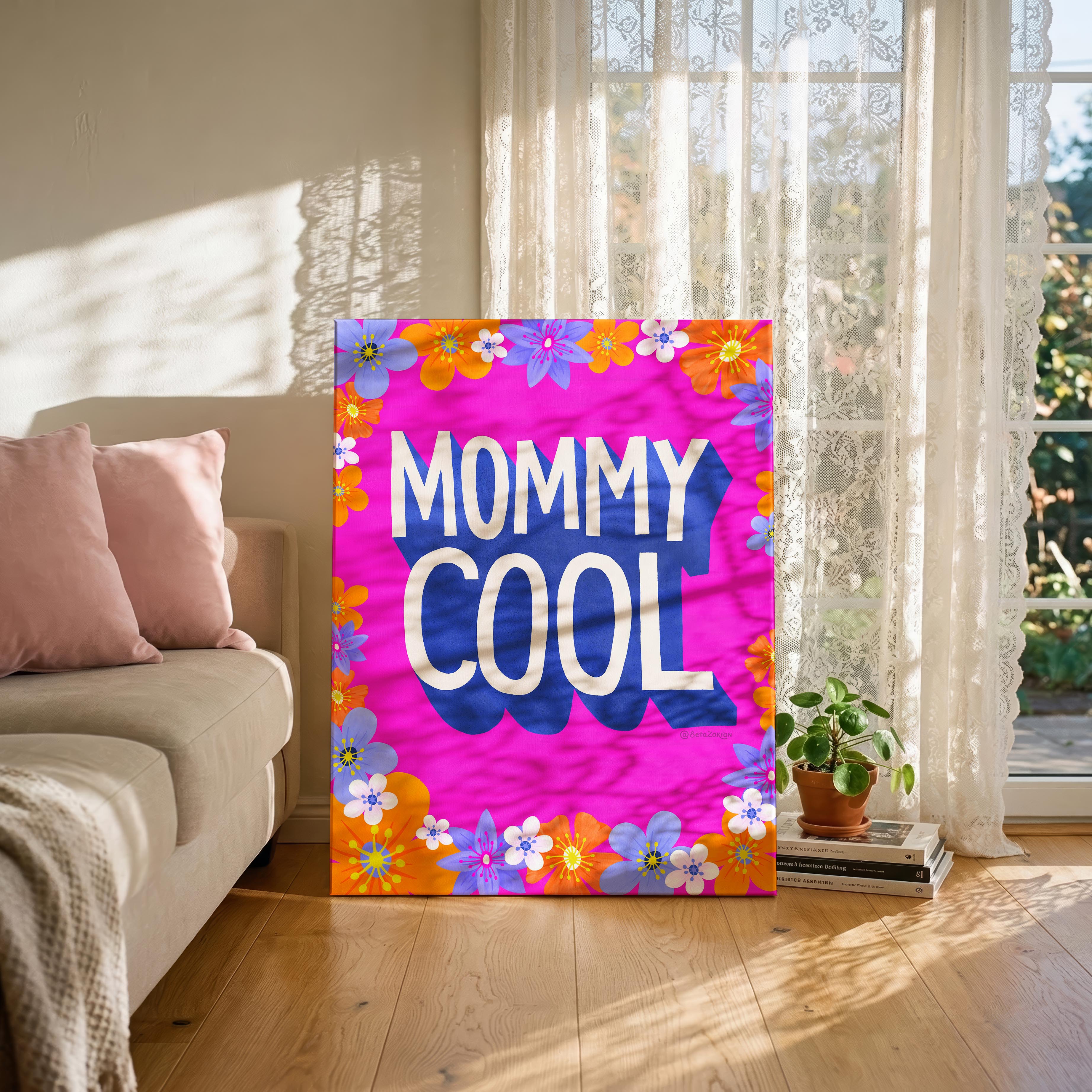 Mommy Cool - Seta Zakian - Framed Canvas Wall Art Print